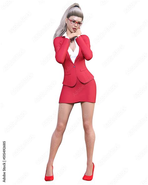 Sexy Secretary In Mini Skirt Stock Illustration Adobe Stock