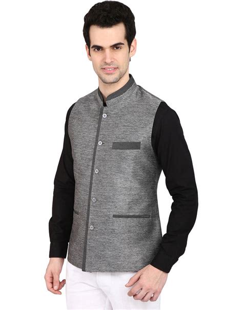 Buy Indian Attire Designer Ethnic Grey Solid Blended Jute Koti