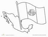Flag Coloring Mexican Worksheet sketch template