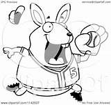 Baseball Playing Rabbit Chubby Clipart Cartoon Cory Thoman Outlined Coloring Vector 2021 sketch template