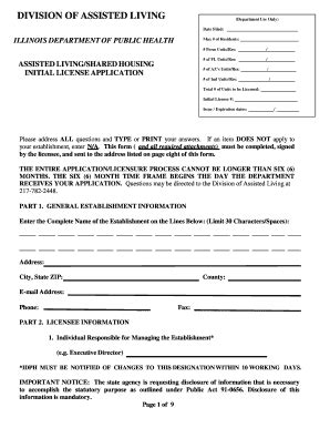 idph assisted living app form fill  sign printable template