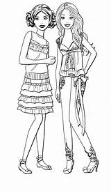 Barbie Coloring Pages Friends Girls sketch template