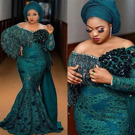 14 Unique Green Asoebi Styles For Wedding And High Class Occasions