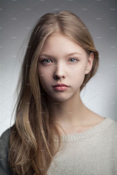 beautiful teen girl portrait beauty fashion  creative market