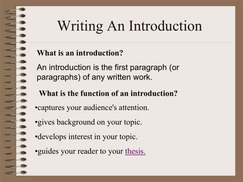 write  introductory paragraph