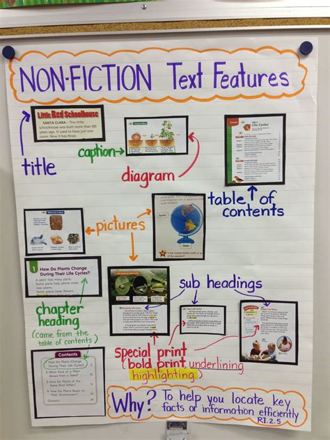 pin  sandra song  work text features nonfiction texts  grade