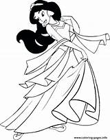 Coloring Princess Pages Indian Getcolorings Jasmine Sheet Dress sketch template