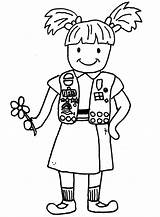 Coloring Scout Pages Girl Popular Brownie sketch template