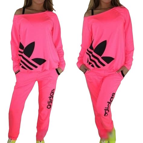 adidas neon women tracksuit sweatsuit track pants tops pink athletic apparel