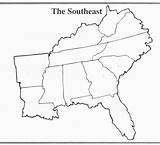 Blank Map States Printable United Southeast State Southeastern Maps sketch template