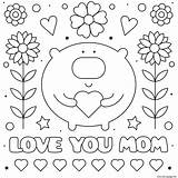 Maman Coloriage Coeur Meres Fete Mother Imprimer sketch template