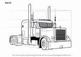 Peterbilt Truck Drawing 379 Draw Semi Coloring Trucks Sketch Pages Step Drawings Drawingtutorials101 Big Tutorials Learn Car Rig Clipart Custom sketch template