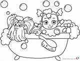 Coloring Pages Vampirina Bathing Wolfie sketch template