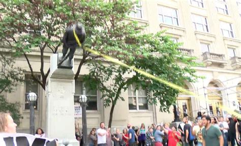 Protesters Tear Down Confederate Statue In Durham North Carolina Cbs