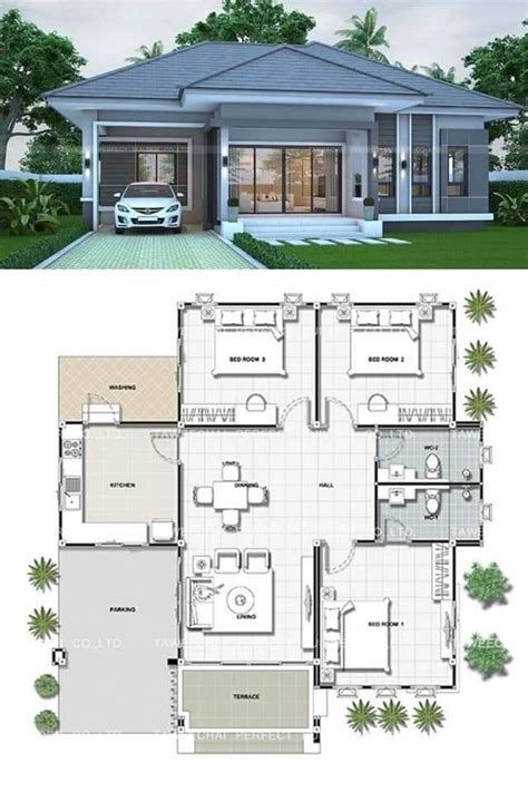 pin  engahd mando    architectureshop drawing modern bungalow house plans