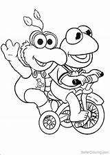 Coloring Muppet Babies Pages Gonzo Kermit Cycling Printable Kids Color Print sketch template