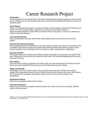 career research project