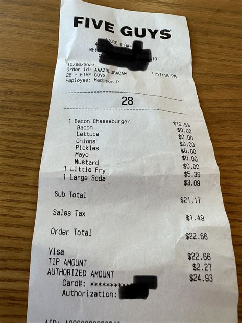 guys receipt   burger combo rpics