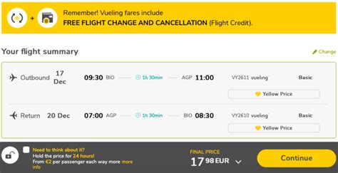 vueling    friday   yellow ticket prices