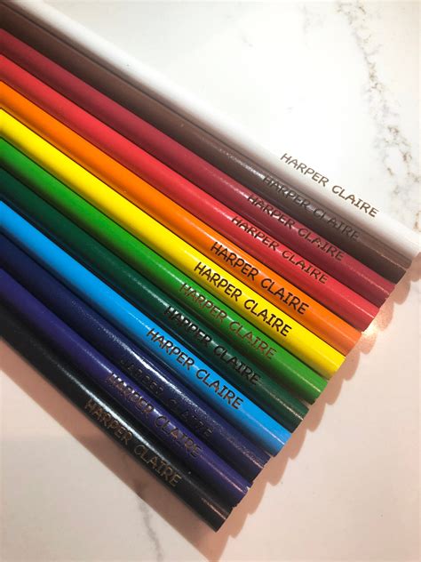 engraved crayola colored pencils etsy