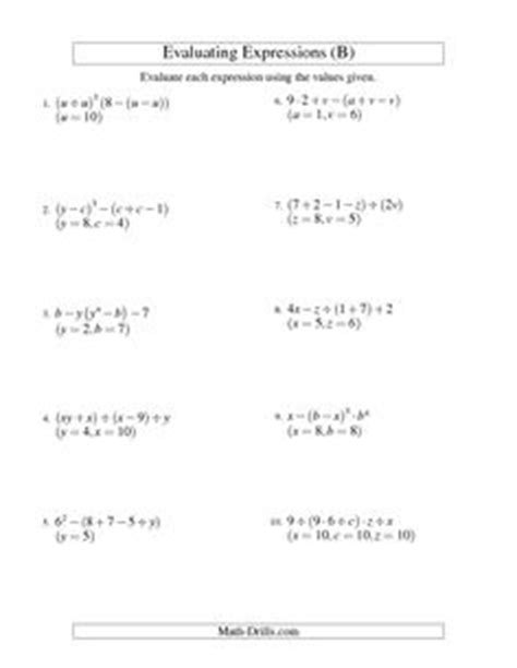 images  algebraic expressions worksheets  grade math