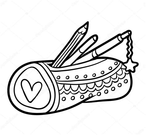 case colouring coloring pages pencil cases chainimage sketch coloring page