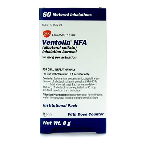 ventolin hfa albuterol sulfate  mcg aerosol metered dose inhaler  doses merit pharmaceutical