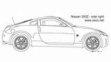 Drawing Car 350z Nissan Side Template Dwg Autocad Dxf Sports sketch template
