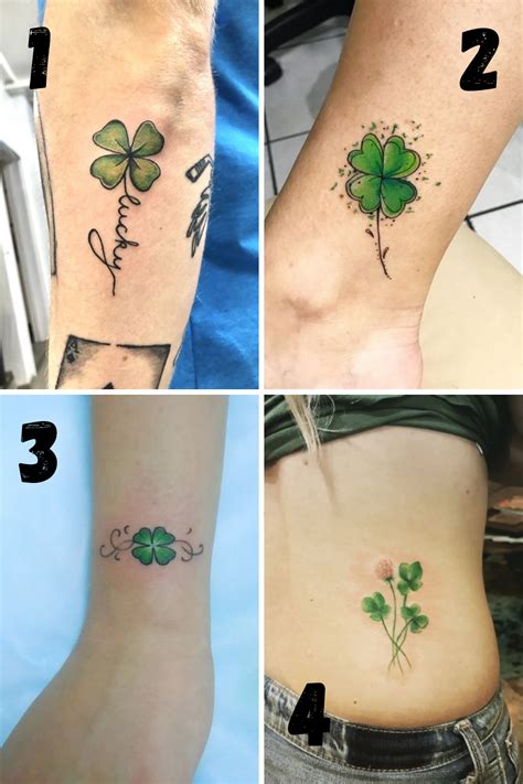 luckiest  leaf clover tattoos tattoo glee