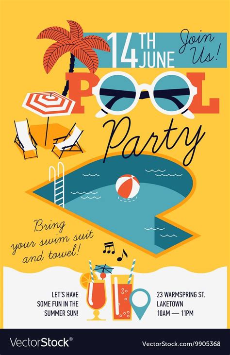 pool party poster royalty  vector image vectorstock affiliate poster royalty pool