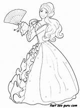 Coloring Pages Fancy Dress Outfit Princess Getcolorings Dresses Wedding Fashion Pa Barbie sketch template