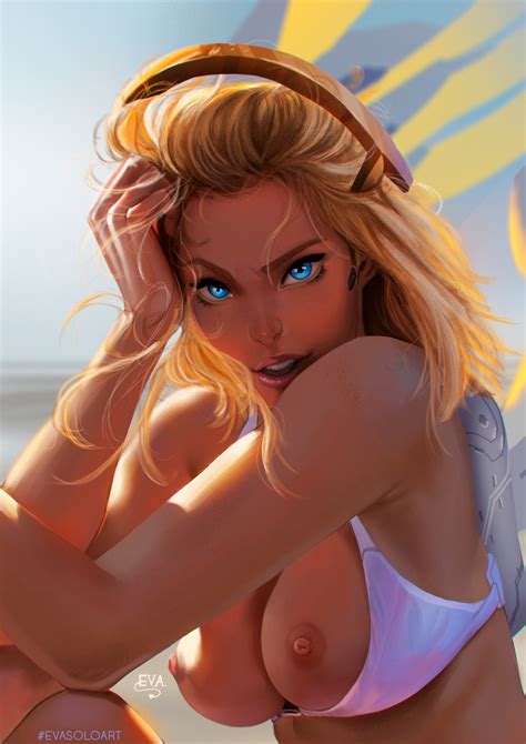 rule 34 areolae bikini bikini aside bikini top blonde hair blue eyes breasts evasolo female