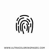 Fingerprint Touchid Dactilar Huella Gesture Ultracoloringpages sketch template