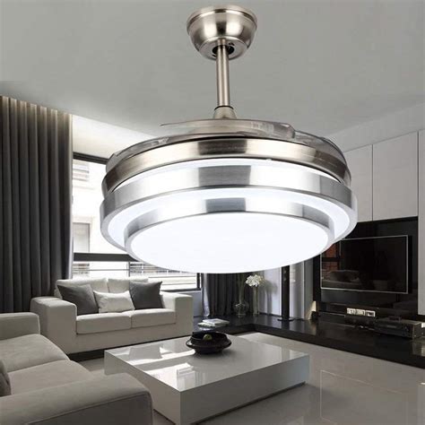 ceiling fan  light modern  retractable blades inces ceiling fan chandelier  remote