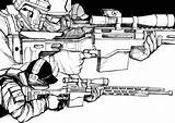 Sniper Drawings Army Ghost Recon Coloring Snipers Template Sketch sketch template