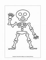 Skeleton Coloring Pages Printable Preschoolers Halloween Kids Source sketch template