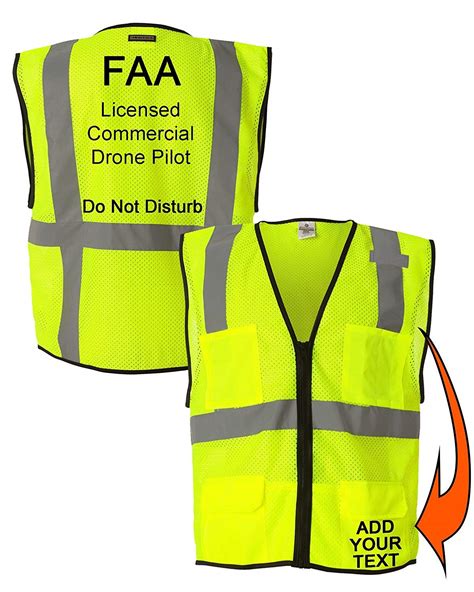 buy custom safety reflective mesh vest  zipper personalized drone pilot vest