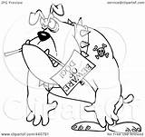 Dog Beware Bulldog Cartoon Outline Carrying Toonaday Illustration Sign Royalty Rf Clip 2021 sketch template