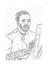 Gogh Van Coloring Vincent Pages Portrait Self sketch template