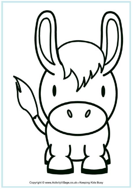 cartoon donkey colouring page farm animal coloring pages animal