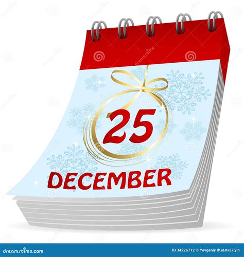 christmas calendar stock vector illustration  reminder