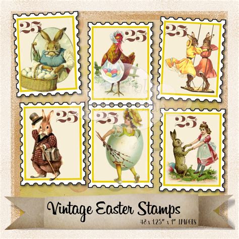 vintage easter stamps