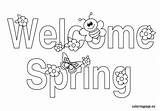 Spring Coloring Printable Welcome Pages Butterfly Banner Sheets Kids Colouring Bee Printablee Bees First Worksheets Seasons Alphabet Signs Summer Letscolorit sketch template