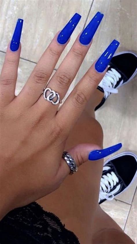 pin kemzinoo 🐉 blue acrylic nails long acrylic nails pretty
