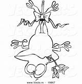 Upside Frog Mistletoe Outlined Toonaday sketch template