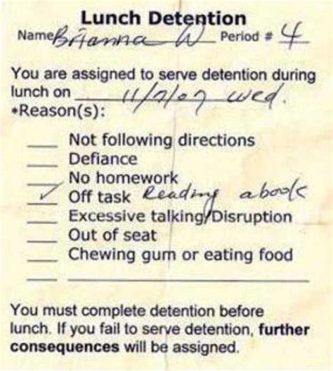 hilariously ridiculous reasons to get detention klyker
