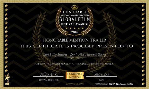 film festival award certificate template