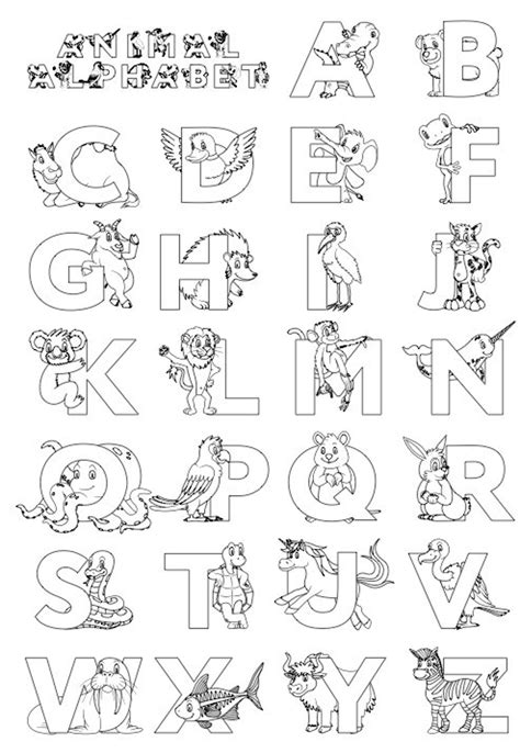 coloring pages animal alphabet  coloring zoo animals etsy australia
