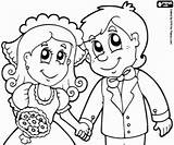 Wedding Coloring Couple Pages Kleurplaat Married Just sketch template