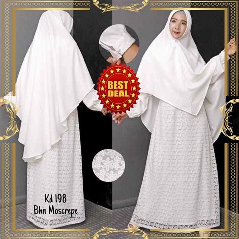 Jual Baju Syari Putih Gamis Baju Umroh Haji Fashion Muslim Busana